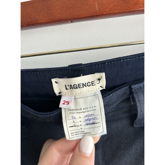 L'Agence Marguerite Navy Coated Skinny Jeans Cotton Blend Size 29 - Picture 6 of 13